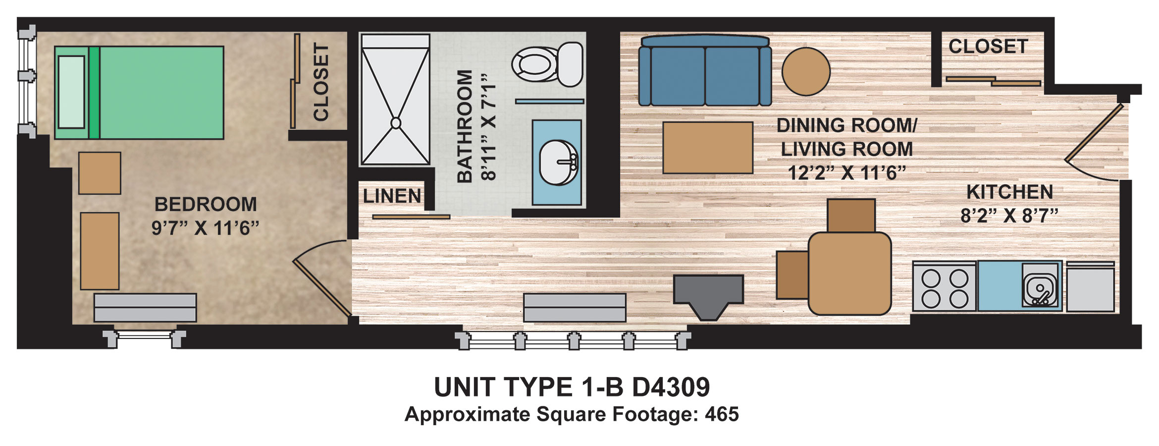 McGregor Senior Housing floor plan Unit1 B D4309