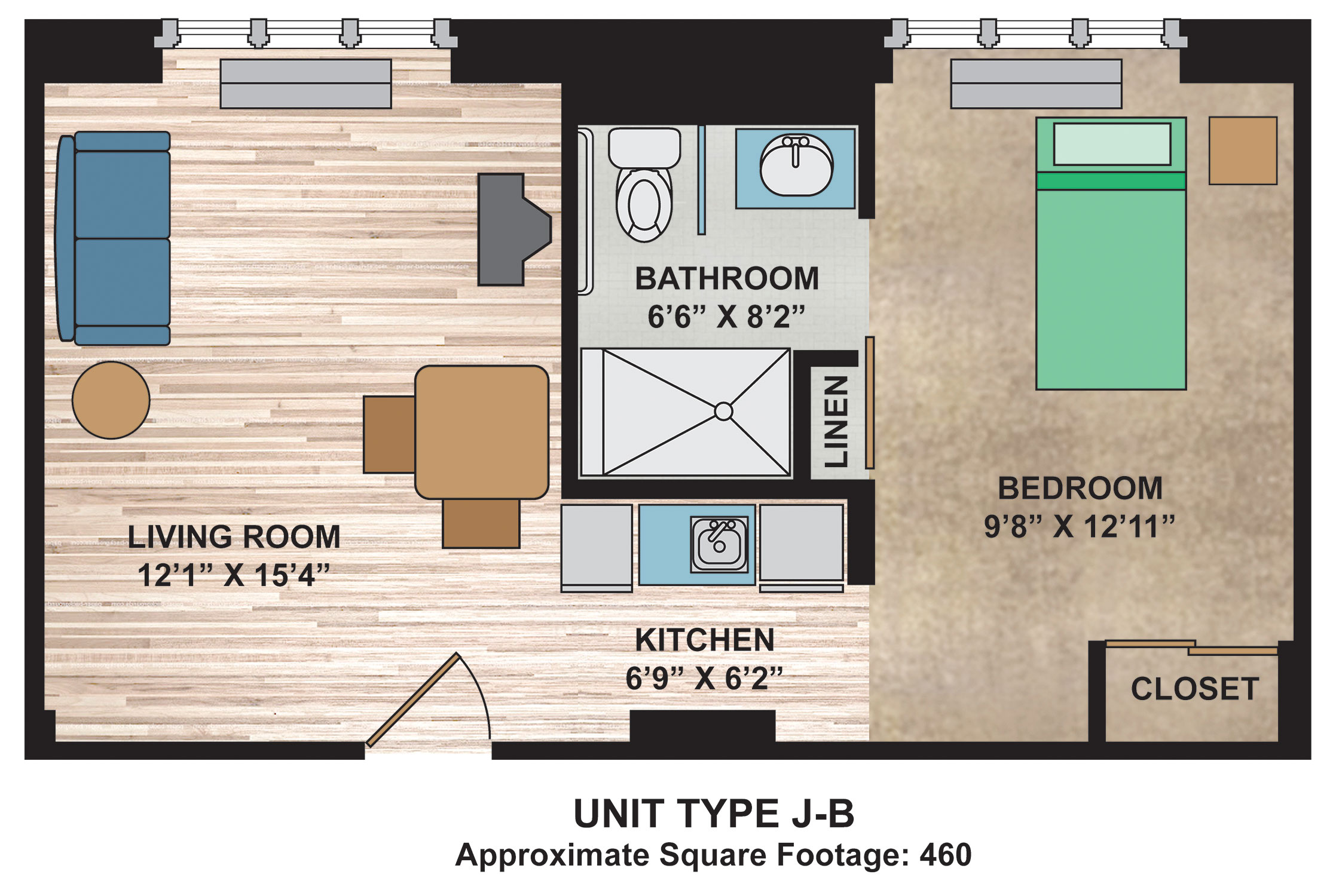 McGregor Senior Housing floor plan UnitJ-B