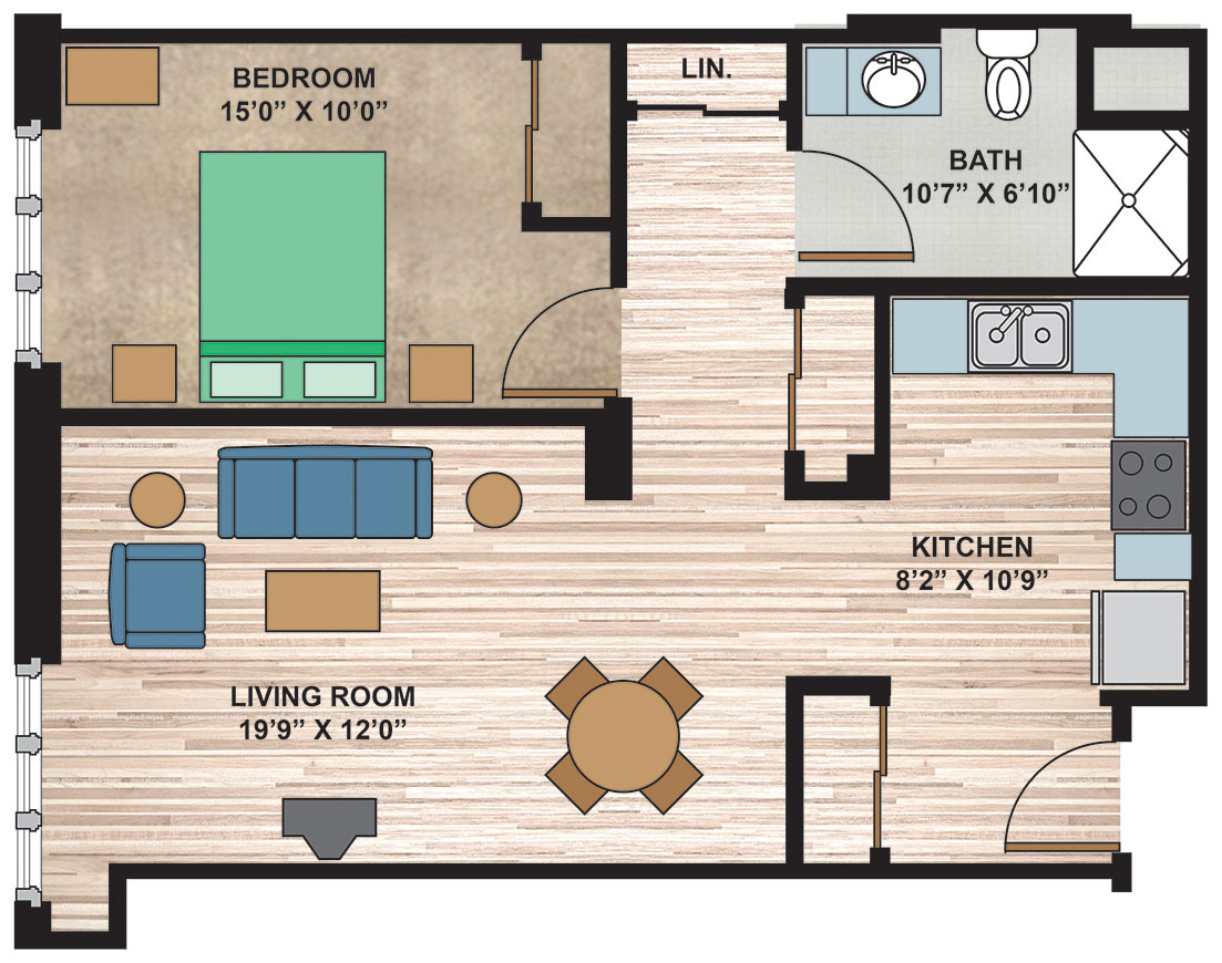 McGregor Independent Living floor plan 1-Bedroom