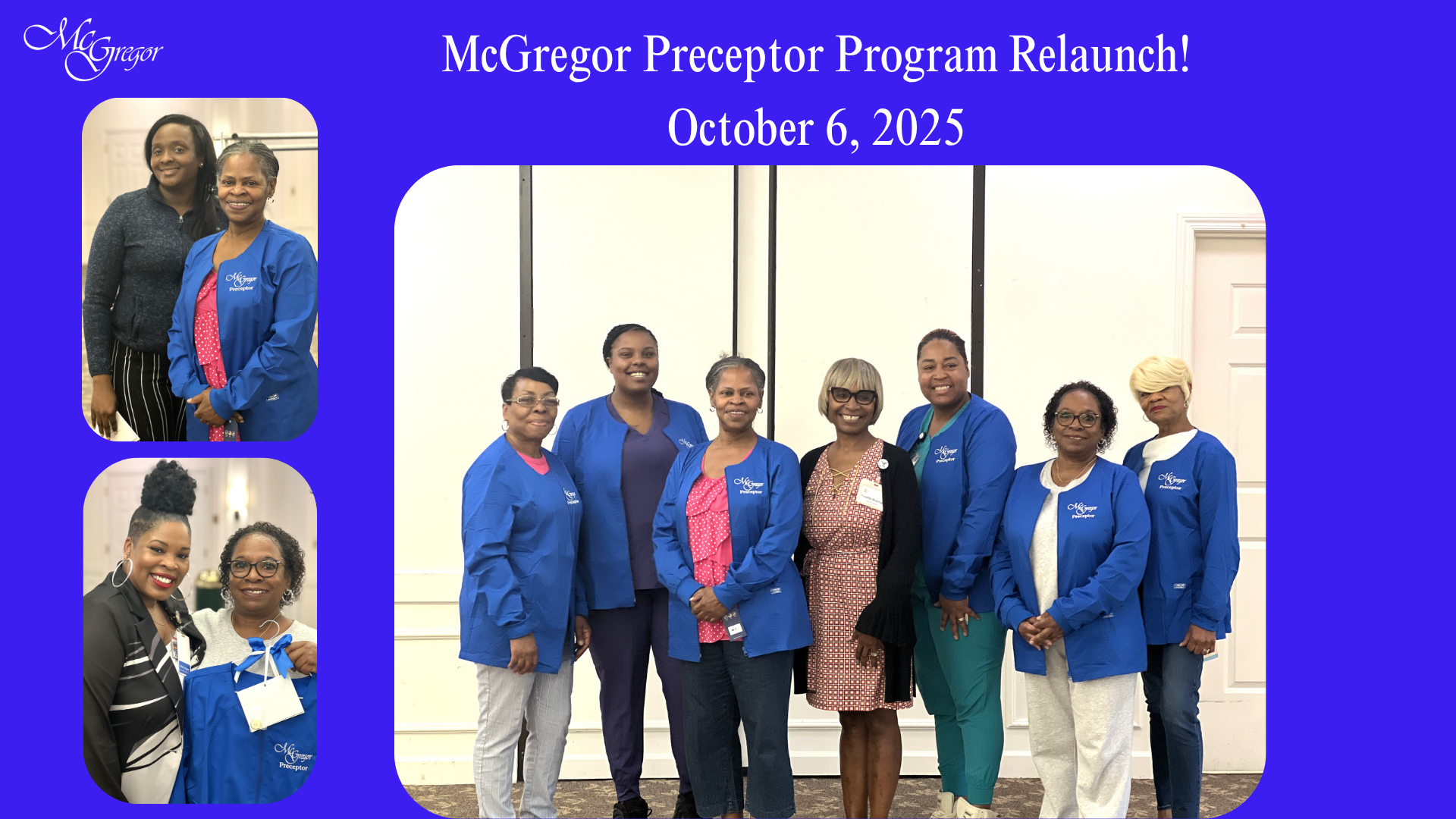 Group of people celebrating the McGregor Preceptor Program relaunch on October 6, 2025.